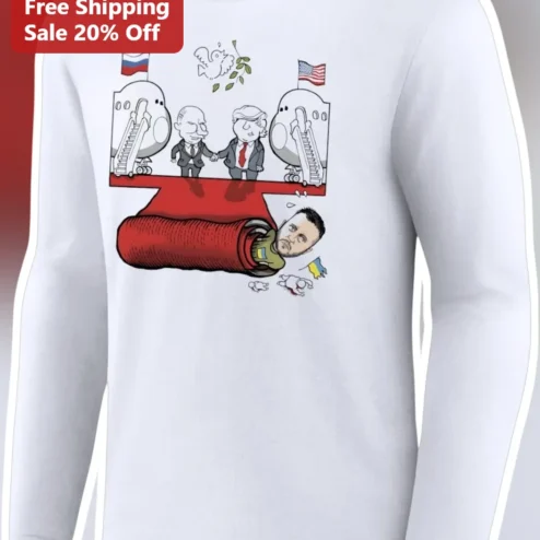 Volodymyr Zelenskyy Political Satire Long Sleeve Shirt Ukraine War Editorial Cartoon