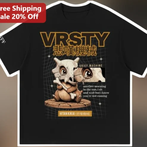 VRSTY GRIEF MACHINE Cubone Sad Pokemon Anime Streetwear Graphic Tee