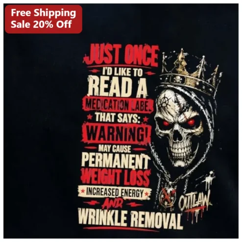 Warning May Cause Permanent Weight Loss Funny Medical Joke Tee for Seniors Adults