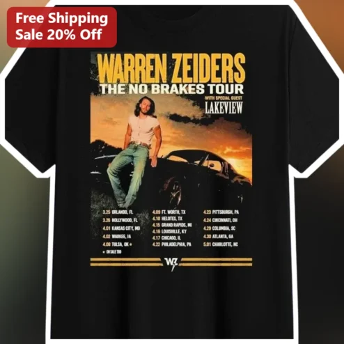 Warren Zeiders The No Brakes Tour Tee Vintage Country Music Graphic Shirt