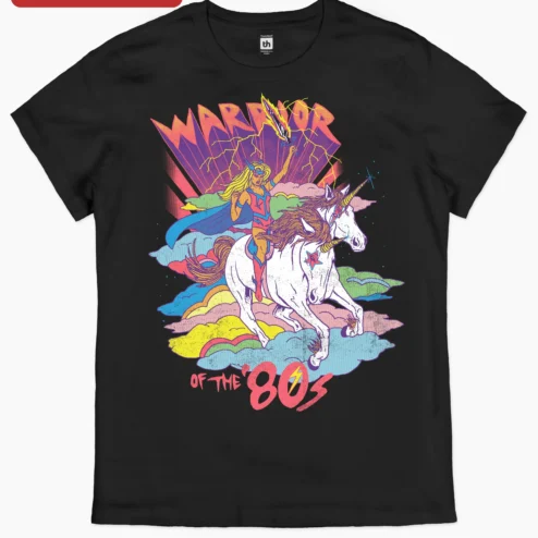 Warrior of the '80s She-Ra Graphic Tee Retro 1980s Cartoon Nostalgia Shirt