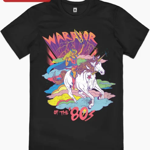 Customer in Chicago, Illinois wearing Warrior of the '80s She-Ra Graphic Tee Retro 1980s Cartoon Nostalgia Shirt