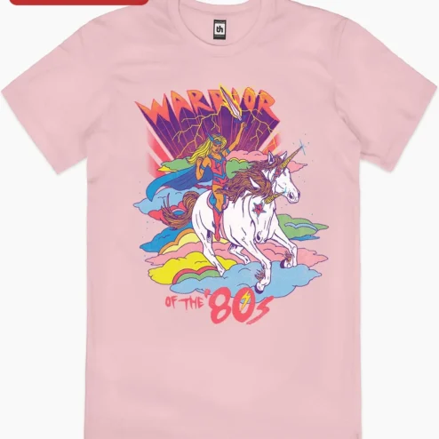 Customer in Chicago, Illinois wearing Warrior of the '80s She-Ra Graphic Tee Retro 1980s Cartoon Nostalgia Shirt