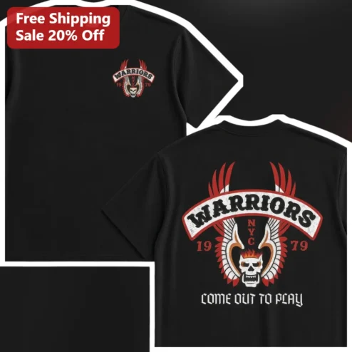 Warriors NYC Come Out To Play Vintage Flaming Skull Graphic Tee