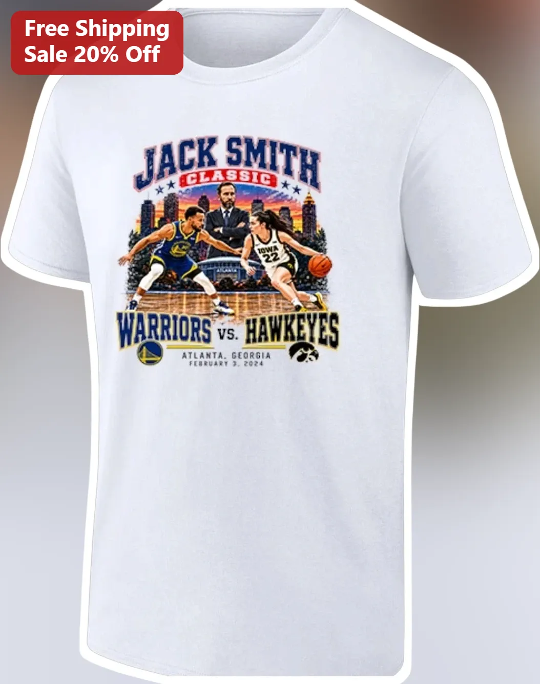 Warriors vs Hawks Atlanta Georgia Basketball Matchup Tee Stephen Curry Caitlin Clark Vintage Style Shirt