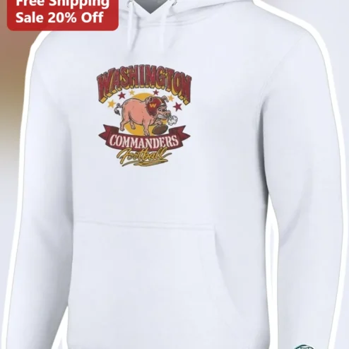 Washington Commanders Football Hoodie Vintage Retro Mascot NFL Fan Apparel Pullover