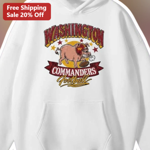 Washington Commanders Football Vintage Pig Mascot Pullover Hoodie Retro NFL Fan Gear