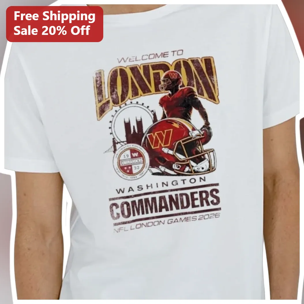 Washington Commanders NFL London Games 2026 Vintage Graphic Tee Welcome to London Fan Gear