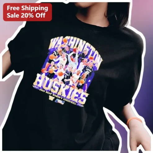 Washington Huskies Women Basketball Graphic Tee University of Washington Fan Apparel