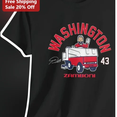 Washington Zamboni Tee Daniel Washington Hockey Fan Gift Black Graphic T-Shirt
