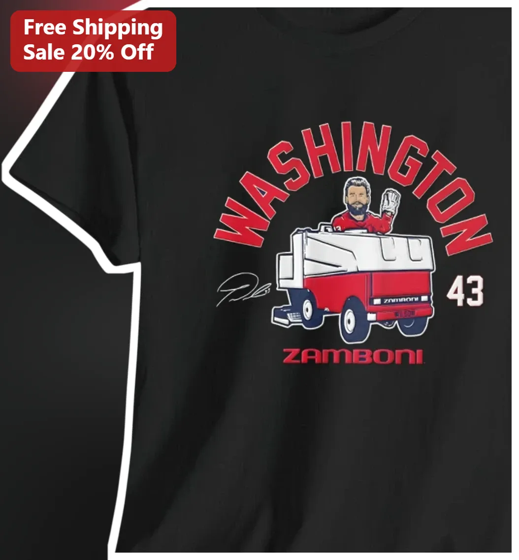 Washington Zamboni Tee Daniel Washington Hockey Fan Gift Black Graphic T-Shirt
