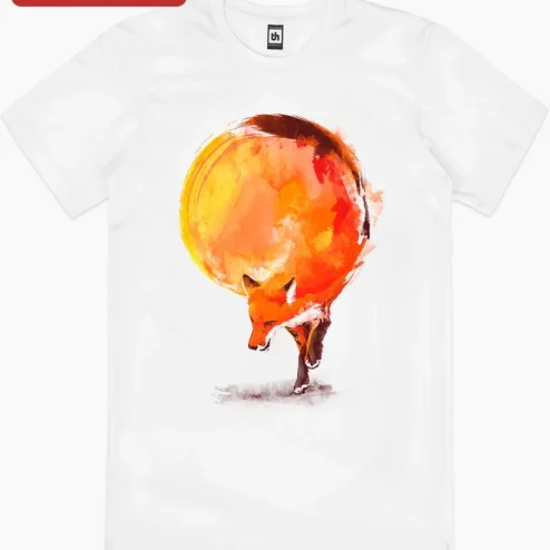 Close-up of Watercolor Fox Circle Art Digital Print Cute Wildlife Wall Decor for Nursery Kids Room Holiday Gift for streetwear fans in Chicago, Illinois