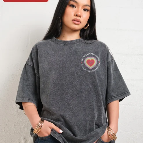 We Love Microplastics You Love Microplastics Acid Wash Tee Funny Eco Meme Shirt