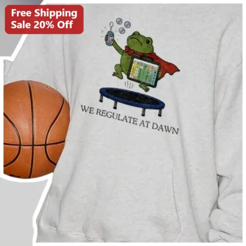 We Regulate At Dawn Hoodie Funny SPED Teacher Gift Cartoon Frog Science Humor Apparel