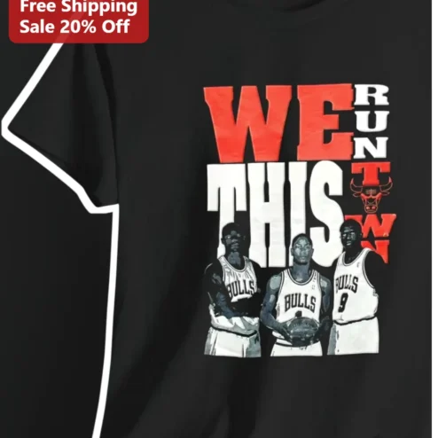 We Run This Town Tee Michael Jordan Chicago Bulls Basketball Vintage Graphic Shirt