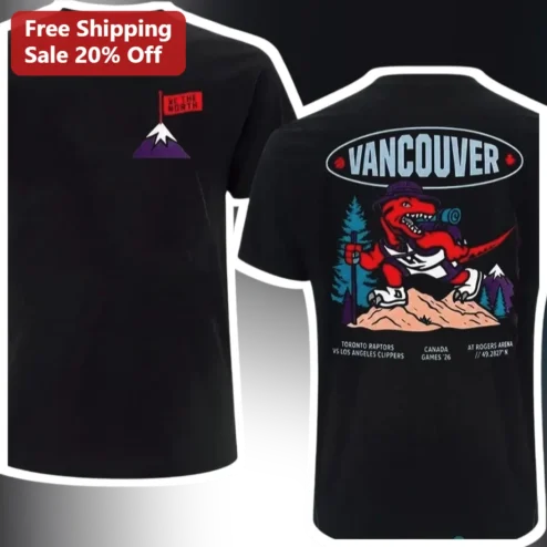 We The North Vancouver Tee Retro Toronto Raptors Basketball Graphic Shirt