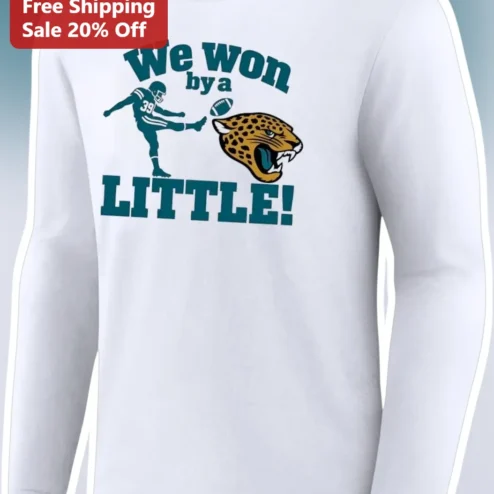 We Won By A Little Long Sleeve Tee Jacksonville Jaguars Fan Gift Funny Football Apparel