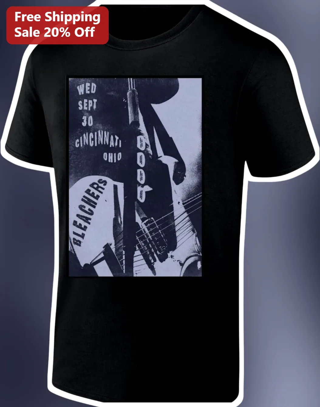 Wed Sept 30 Cincinnati Ohio Bleachers Tee Vintage Concert Graphic Shirt