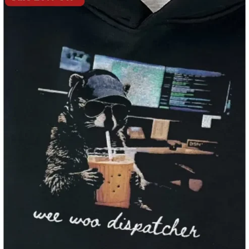 Wee Woo Dispatcher Tee Funny Raccoon Graphic Shirt for Police Dispatchers and Operators