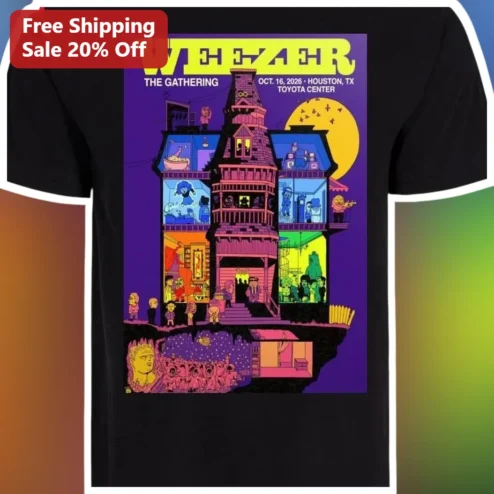 Weezer The Gathering Tour Graphic Tee Halloween Horror Band Merch