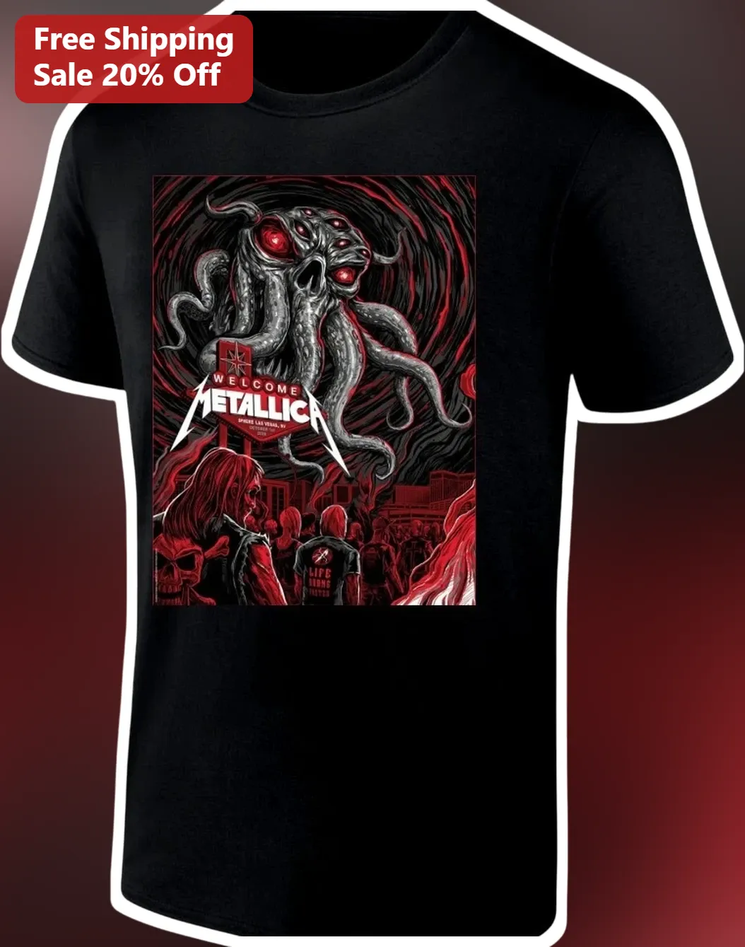 Welcome Metallica Tee Horror Themed Heavy Metal Band Shirt for Fans
