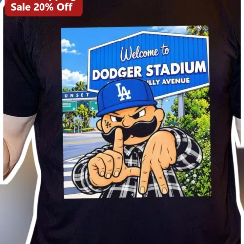 Welcome to Dodger Stadium Mario Baseball Tee Los Angeles Dodgers Fan Gift