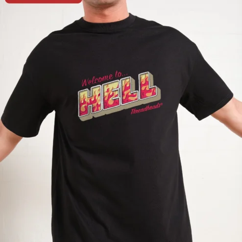 Welcome to Hell Tee Dark Humor Gothic Graphic Shirt for Men Women Halloween Gift