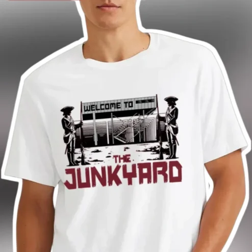 Welcome to the Junkyard Tee Vintage Stadium Graphic Shirt for Sports Fans
