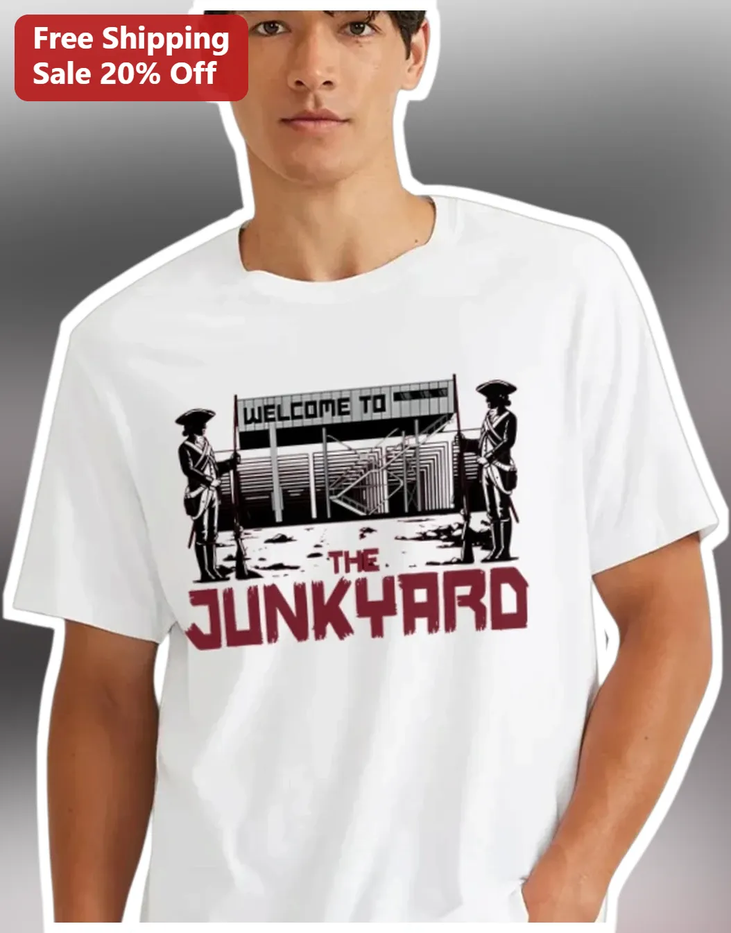 Welcome to the Junkyard Tee Vintage Stadium Graphic Shirt for Sports Fans