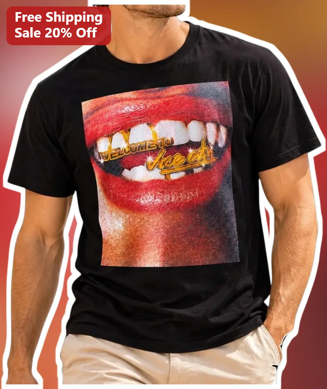 Welcome To Vice City Tee GTA 6 Miami Sign Inspired Graphic T-Shirt