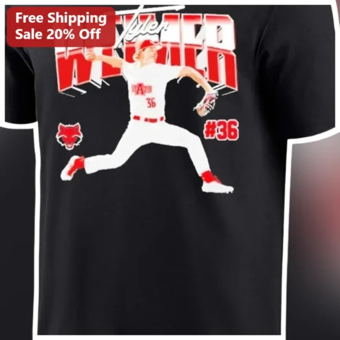WELKER Baseball Pitcher Tee Retro Varsity Sports Gift for Players Coaches