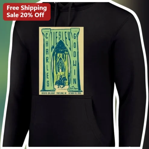 Wesley Charles Godwin Hoodie Vintage Concert Poster Gothic Folk Art Design