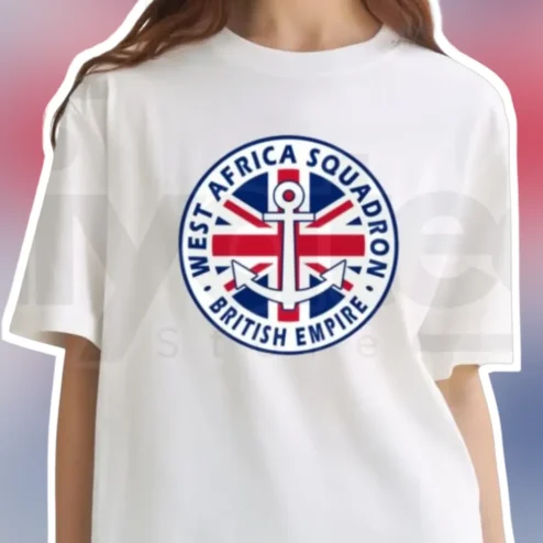 West Africa Squadron British Empire Royal Navy History Tee Vintage Naval Badge Shirt