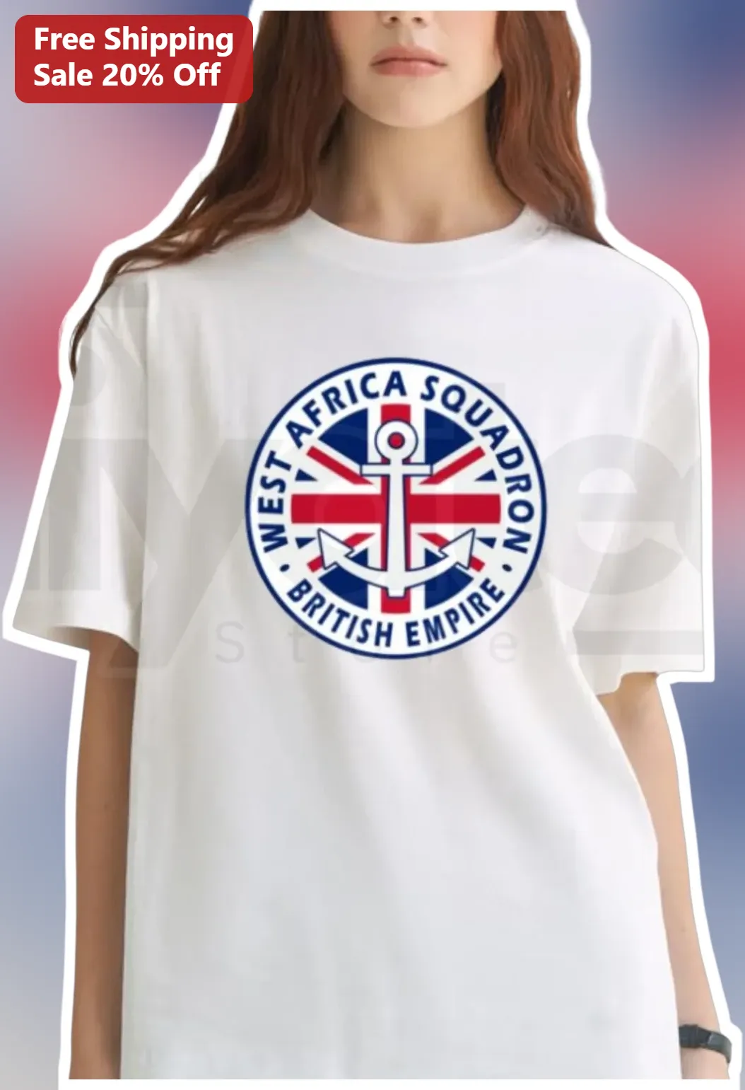 West Africa Squadron British Empire Royal Navy History Tee Vintage Naval Badge Shirt