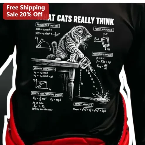 What Cats Really Think Long Sleeve Shirt Funny Cat Physics Humor Gift for Cat Lovers