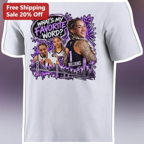 What's My Favorite Word? JuJu Watkins Basketball Graphic Tee available at our Chicago, Illinois warehouse