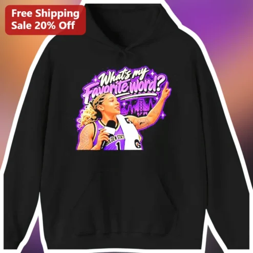 What's My Favorite Word Sabrina Ionescu Golden State Valkyries Hoodie WNBA Fan Gift
