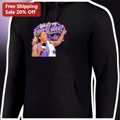 What's My Favorite Word Sabrina Ionescu WNBA Hoodie New York Liberty Fan Gift available at our Chicago, Illinois warehouse