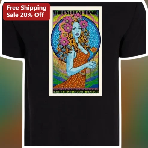 Wheatleaf Tanic Tee Psychedelic Vintage Rock Concert Poster Graphic T-Shirt for Women Men