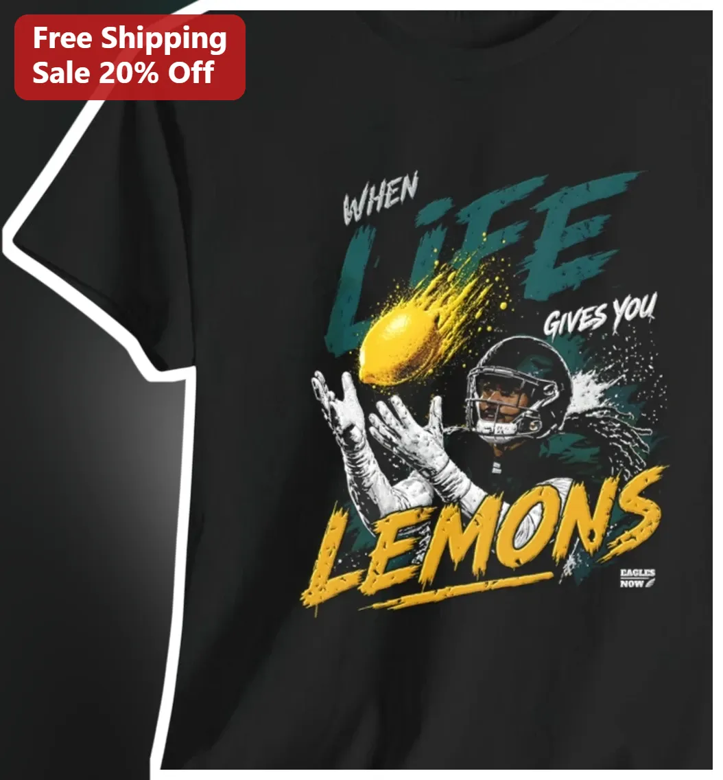 When Life Gives You Lemons Football Player Tee Funny NFL Sports Humor Graphic Shirt for Men
