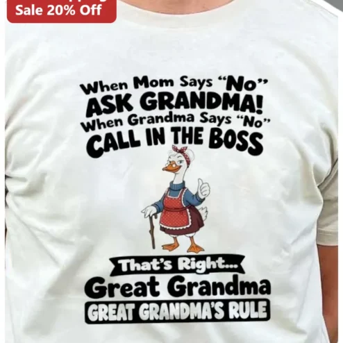 When Mom Says No Ask Grandma Great Grandma Tee Funny Family Gift Shirt