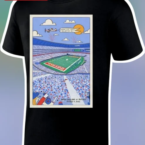 Where Else Would You Rather Be Retro Football Stadium Graphic Tee Buffalo Bills Fan Gift