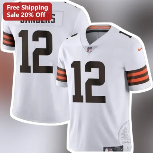 White Football Jersey with Striped Sleeves Custom Personalized Name Number Team Uniform