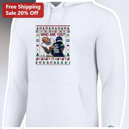 Who Are You NFL Ugly Christmas Sweater Hoodie Jimmy Garoppolo Russell Wilson Seahawks vs 49ers Holiday Gift