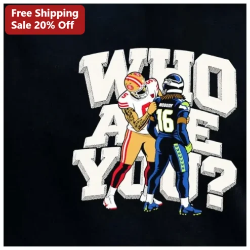 Who Are You? Russell Wilson NFL Rivalry Graphic Tee Football Fans Gift