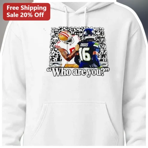 "Who Are You?" Stefon Diggs Football Tackle Graphic Pullover Hoodie for NFL Fans