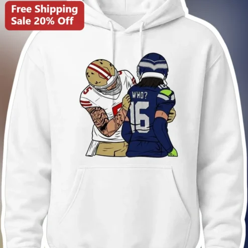 WHO? Football Rivalry Hoodie 49ers Seahawks Cartoon Graphic Gift