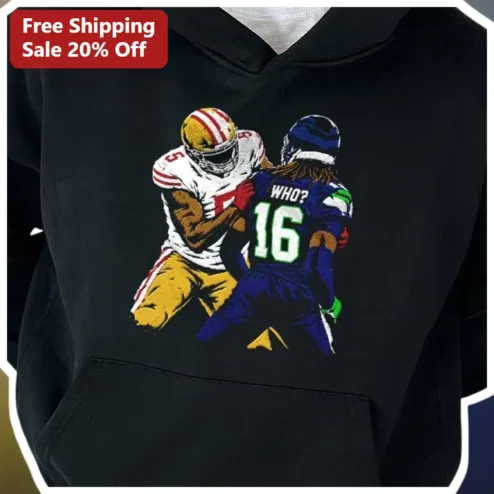 WHO? Football Tackle Graphic Hoodie for Men Women Sports Fans