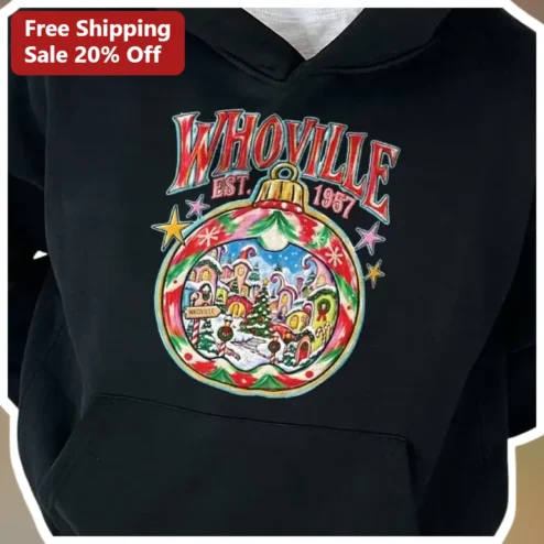 Whoville Est. 1957 The Grinch Christmas Ornament Hoodie