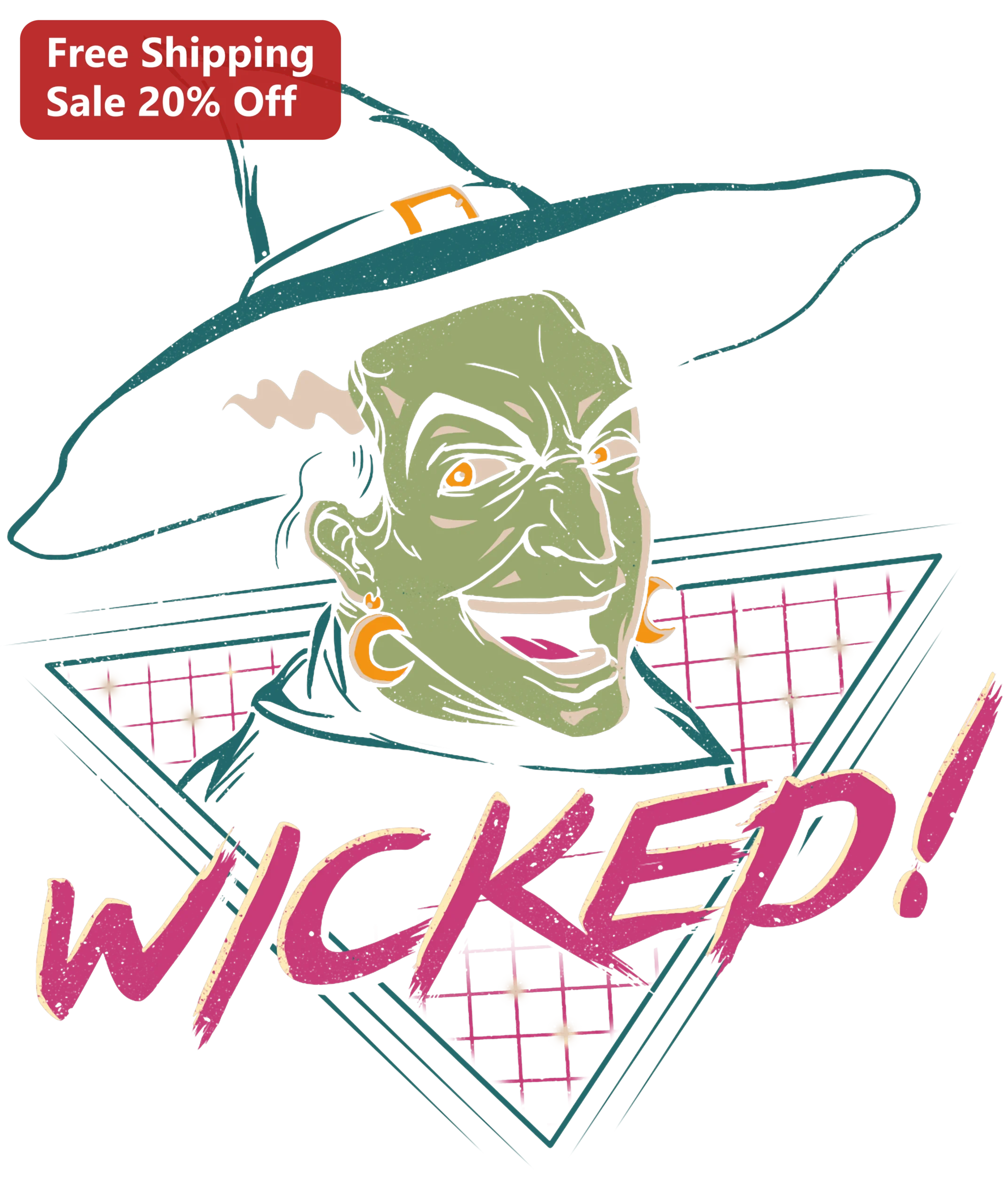 Wicked Witch Tee Vintage Retro Graphic T-Shirt for Halloween Fans